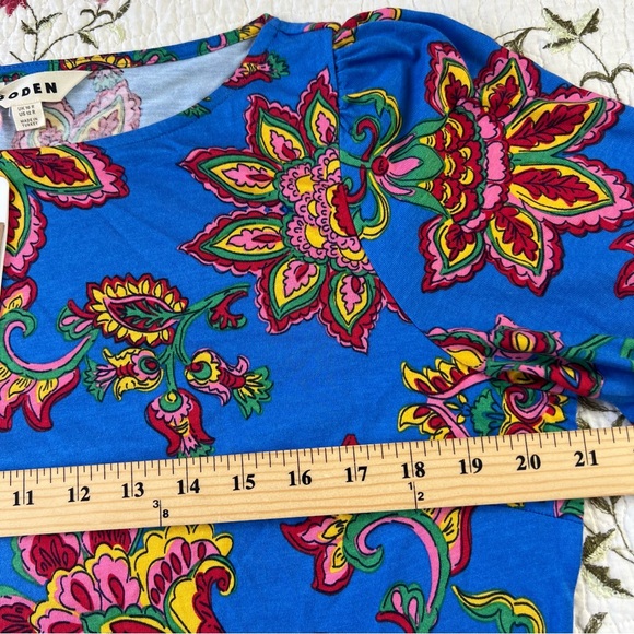 BODEN Leandra Jersey Midi Dress-Gallery Blue, Whimsical Vine Blue 12R NEW $175 - Picture 11 of 16